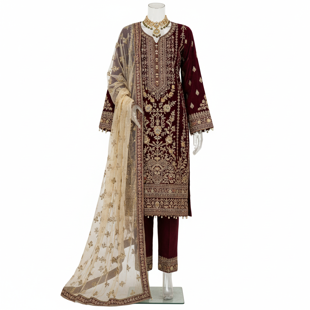 Formal Embroidered Stitch 3pc
